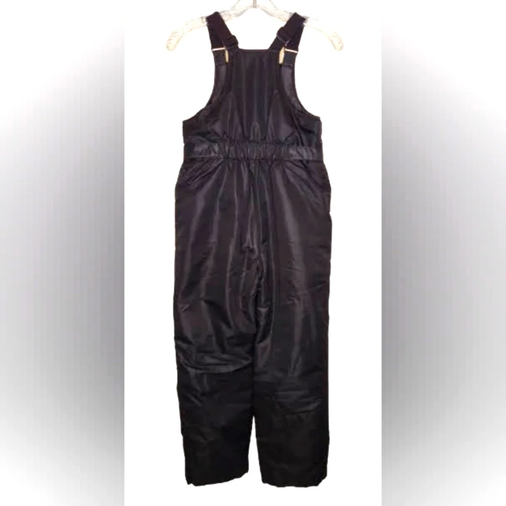 Kids Swiss Tech Bib Overall Solid Black Snow Pants Size LG (10-12) - Picture 2 of 4